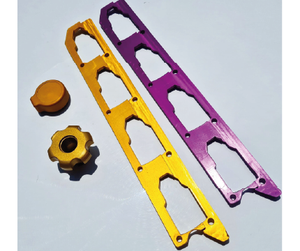 Pieza de aluminio anodizada con acabado uniforme